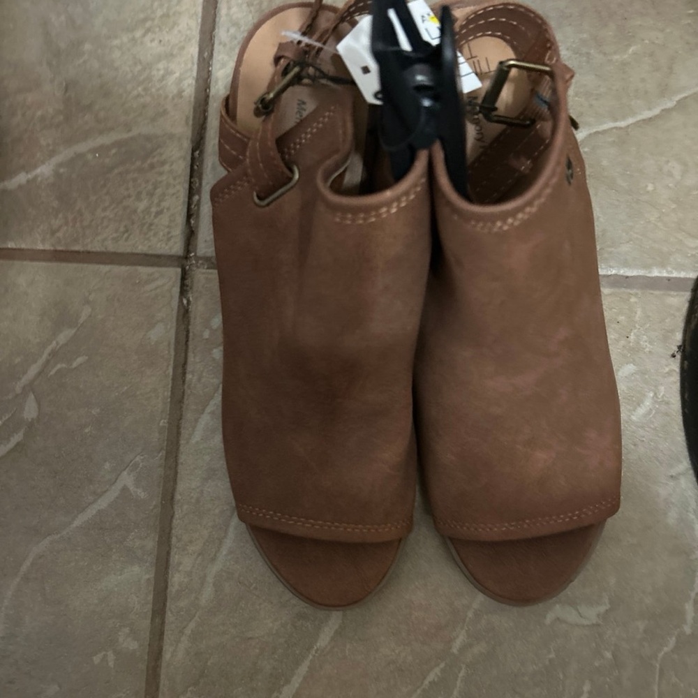 Brown Women's Open-Toe Ankle Boots